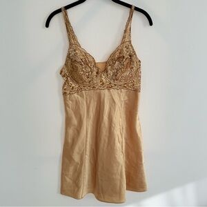 Vintage Victoria's Secret Gold Bustier Slip Dress Lingerie size large